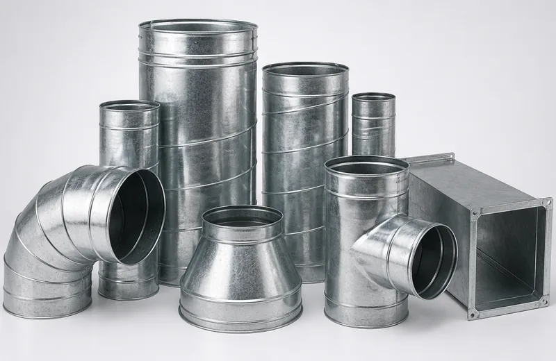 Ductos galvanizados y piezas para conducción de aire