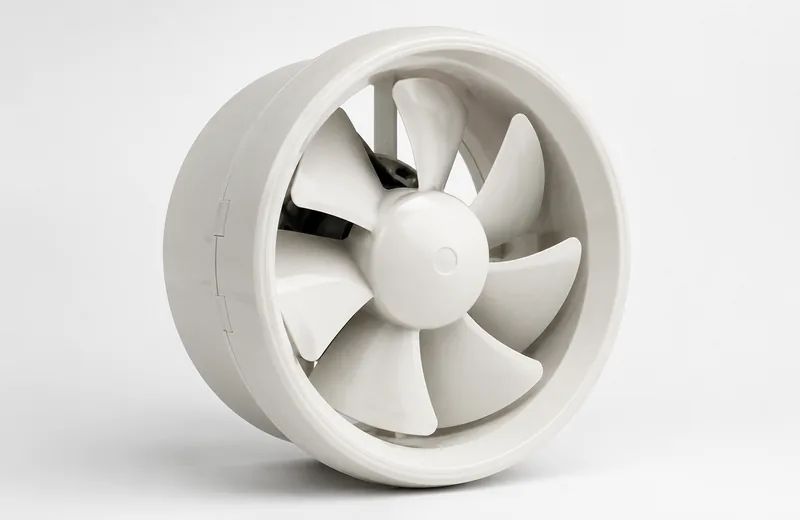 Extractor axial redondo con aspas plásticas para ventilación