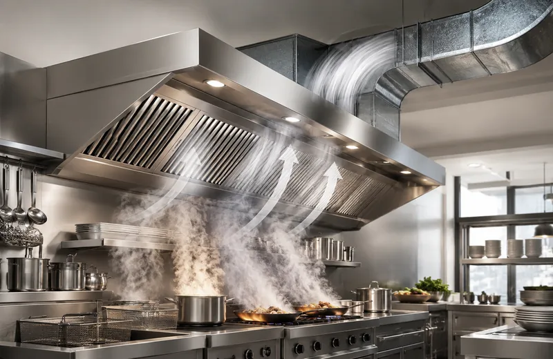 Sistema de extracción de humo para cocinas y restaurantes
