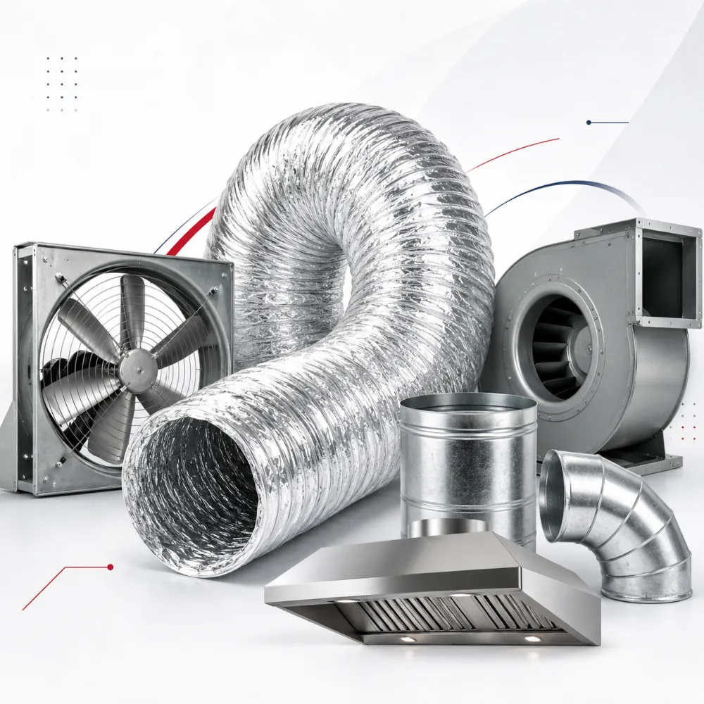 Productos de ventilación, ductos, extractores y campanas para negocios e industrias
